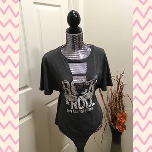 💠NEW💠Gray rock & Roll bodysuit